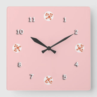 Cuadrado Reloj - Candy Canes