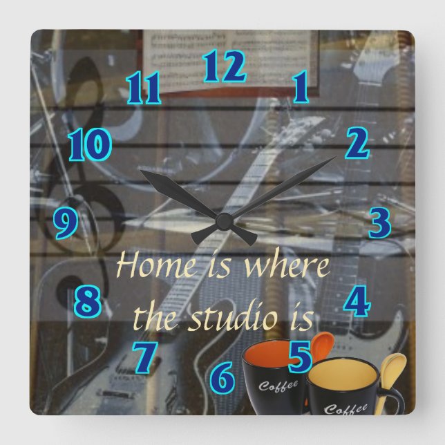 Cuadrado Reloj casero del estudio (Anverso)