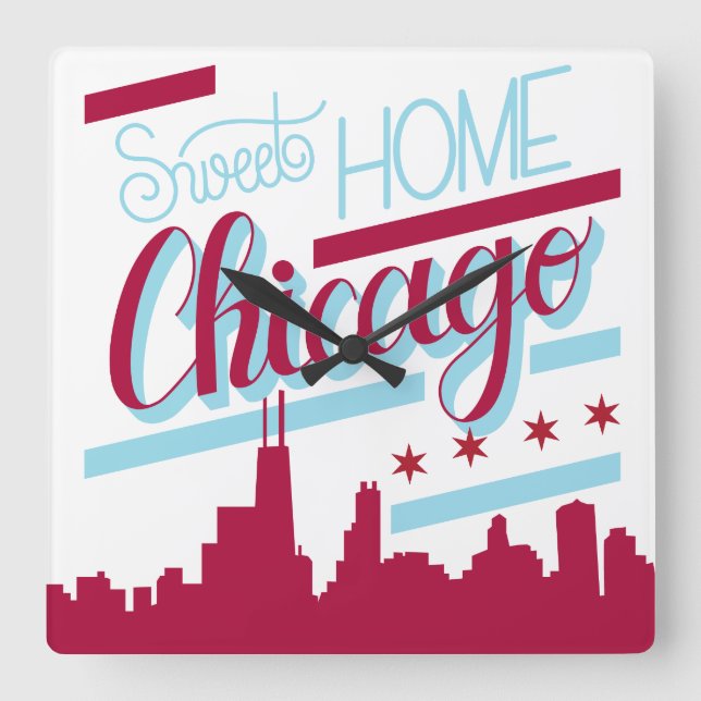 Cuadrado reloj Chicago casera dulce (Anverso)