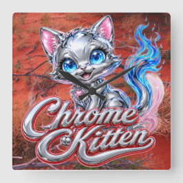 Cuadrado Reloj Chrome Kitten Outback Purrer