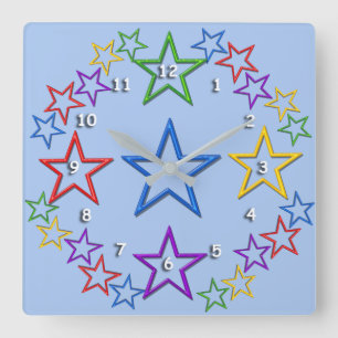 Cuadrado Reloj - Cielo estrellado