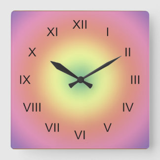 Cuadrado Reloj - Círculos arcoiris