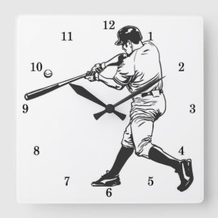 Cuadrado Reloj clásico de béisbol