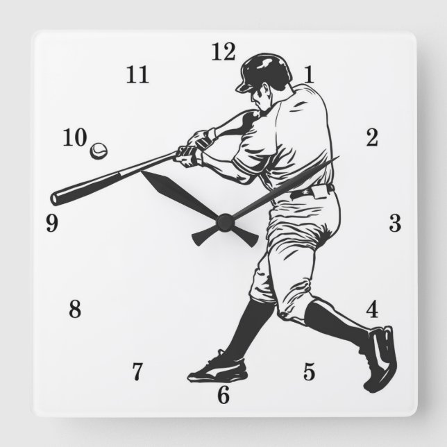 Cuadrado Reloj clásico de béisbol (Anverso)