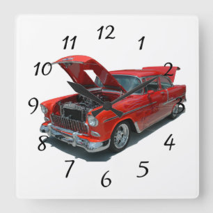 Cuadrado Reloj clásico de la era Chevrolet Belair de los a