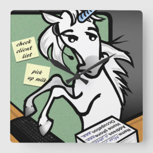 CUADRADO RELOJ CLÉRICO DE UNICORN GRANDE