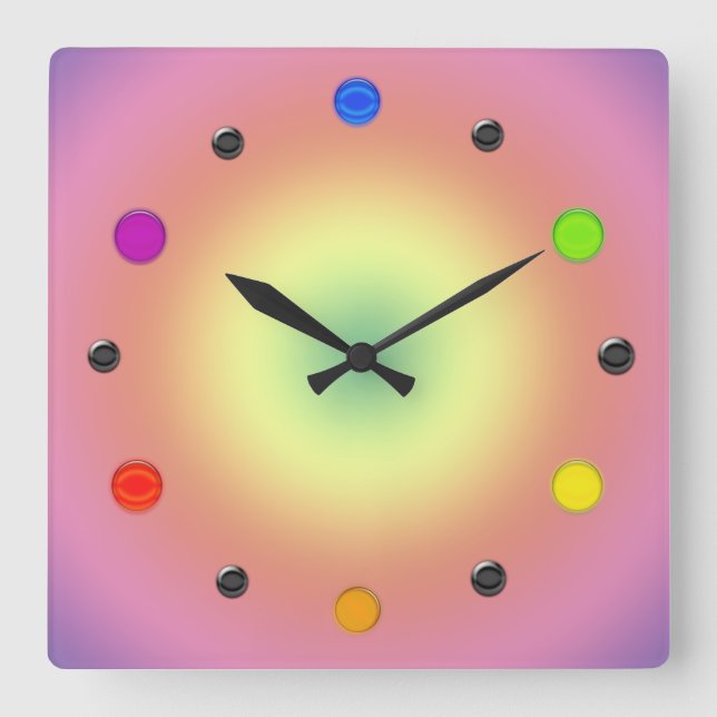 Cuadrado Reloj - Colores primarios (Anverso)