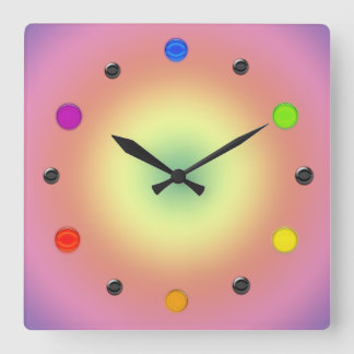 Cuadrado Reloj - Colores primarios