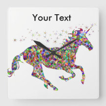 Reloj colorido del unicornio
