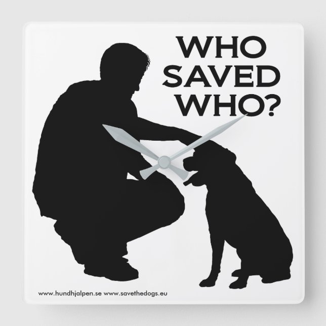 Cuadrado Reloj con letra impresa, quién guardó quién (Anverso)