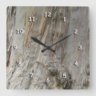 Cuadrado Reloj - Corteza Eucalyptus