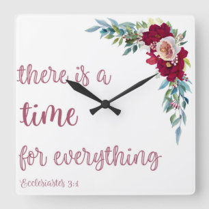 Cuadrado Reloj cristiano moderno   Eclesiastos 3:1