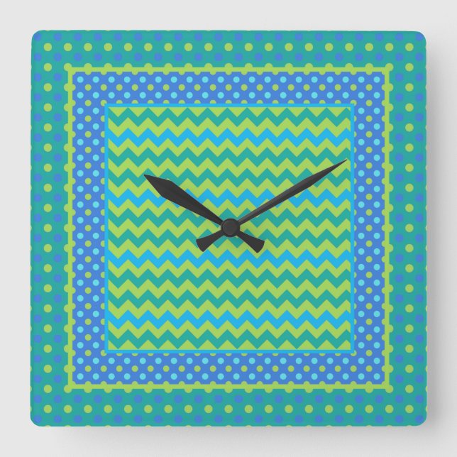 Cuadrado Reloj cuadrado: Mezcle los Chevrons y puntos de po (Anverso)