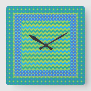 Cuadrado Reloj cuadrado: Mezcle los Chevrons y puntos de po