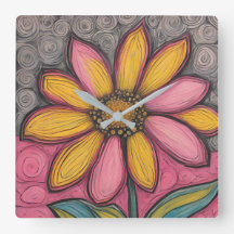 Reloj Daisy de vidrio con manchas
