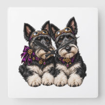 Reloj de acero inoxidable de pareja de Schnauzer l