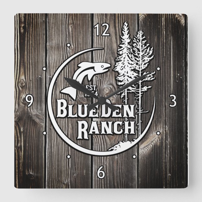 Cuadrado Reloj de acrílico de pared  (Anverso)