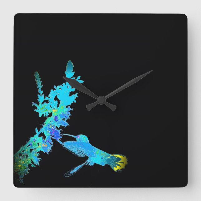 Cuadrado Reloj de animales con flora y fauna silvestres de  (Anverso)