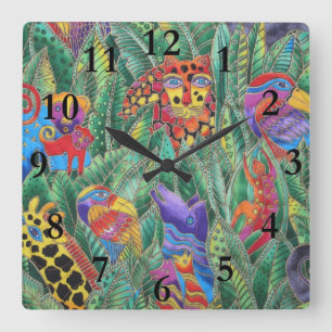 CUADRADO RELOJ DE ANIMALES DE JUNGLE