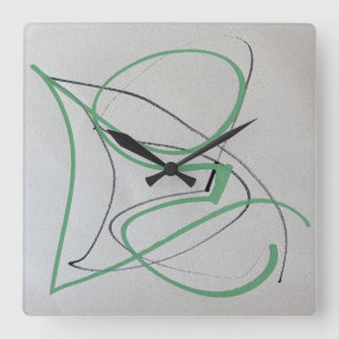 Cuadrado Reloj de arte abstracto moderno de dos colores