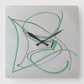 Cuadrado Reloj de arte abstracto moderno de dos colores