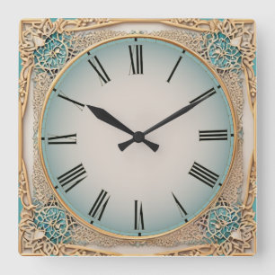 Cuadrado Reloj de Arte Deco