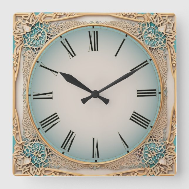 Cuadrado Reloj de Arte Deco (Anverso)