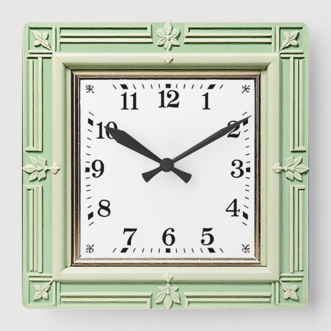 Cuadrado Reloj de Arte Deco Mint (Anverso)