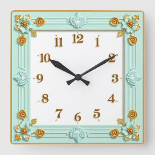 Cuadrado Reloj de Arte Deco Mint