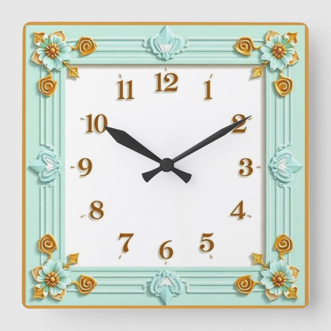 Cuadrado Reloj de Arte Deco Mint (Anverso)
