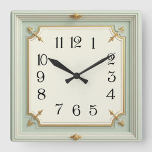 Cuadrado Reloj de Arte Deco Mint