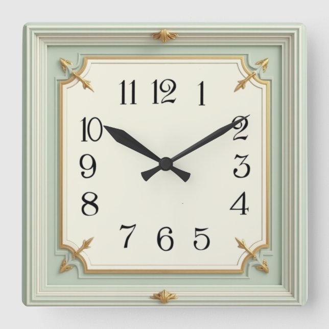 Cuadrado Reloj de Arte Deco Mint (Anverso)
