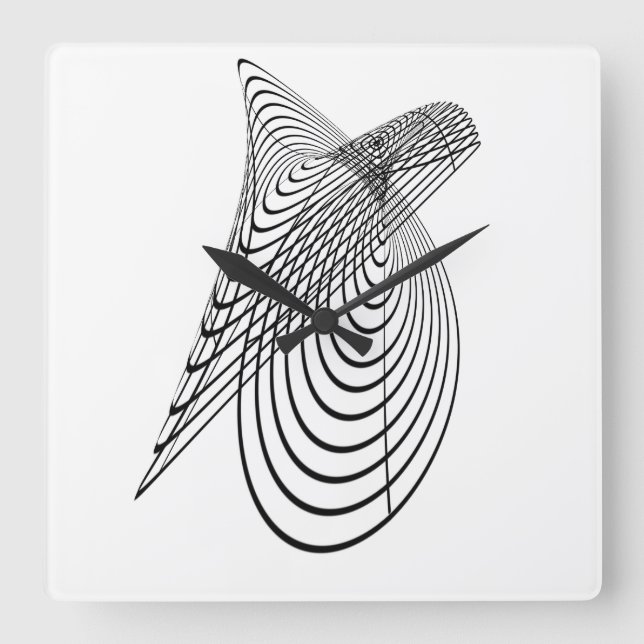 Cuadrado Reloj de arte geométrico (Anverso)