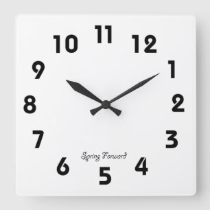Cuadrado Reloj de avance de primavera