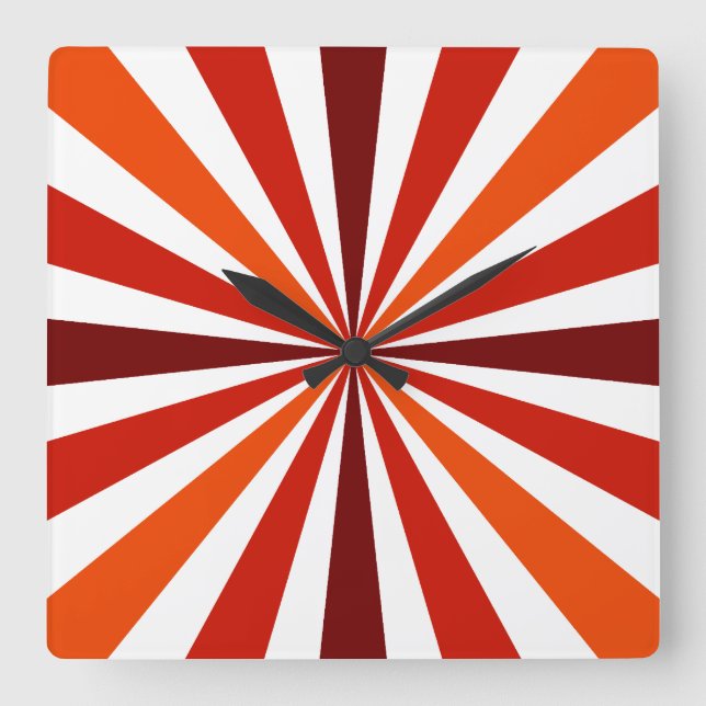 Cuadrado Reloj de banda rojo/Naranja moderno (Anverso)