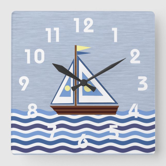 Cuadrado Reloj de barco de vela (Anverso)