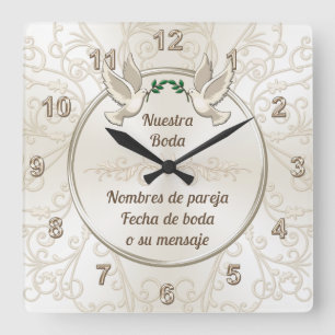 Cuadrado Reloj de boda, personalizado