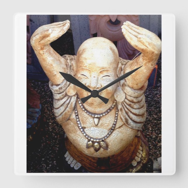 Cuadrado reloj de Buda sonriente (Anverso)