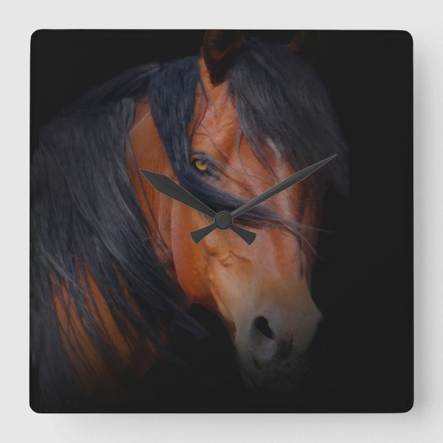 Cuadrado Reloj de caballo asombroso (Anverso)