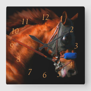 Cuadrado Reloj de caballo de carreras