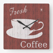 Reloj de café rojo ruso