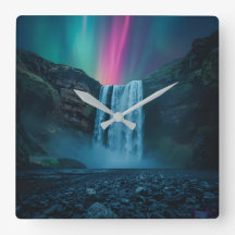 Reloj de cascada celeste - Aurora majestuosa