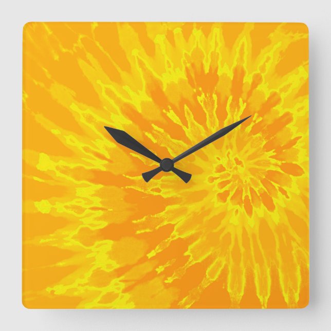 Cuadrado Reloj de centeno de centeno de espiral amarilla br (Anverso)