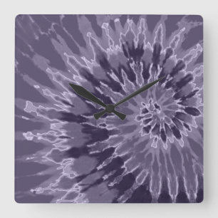 Cuadrado Reloj de centeno de espiral de lavanda