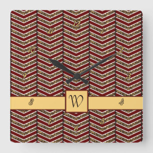 Cuadrado Reloj de chevron de impresión Leopardo