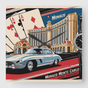 Cuadrado Reloj de Coche de Lujo de Mónaco Monte Carlo 