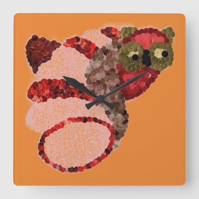 Cuadrado Reloj de cocina de Owl Square (Anverso)