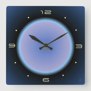 Cuadrado Reloj de cocina imagen lunar rosa/malva/azul >