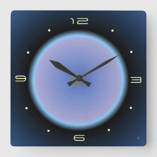 Cuadrado Reloj de cocina imagen lunar rosa/malva/azul >