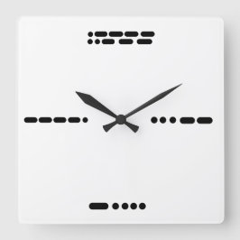 Cuadrado Reloj de código Morse 3, 6, 9, 12